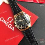 High Quality Replica OMEGA Constellation Black Imported Rubber Strap Black Face Dial 2-Tone 316L Stainless Steel Case Watch 